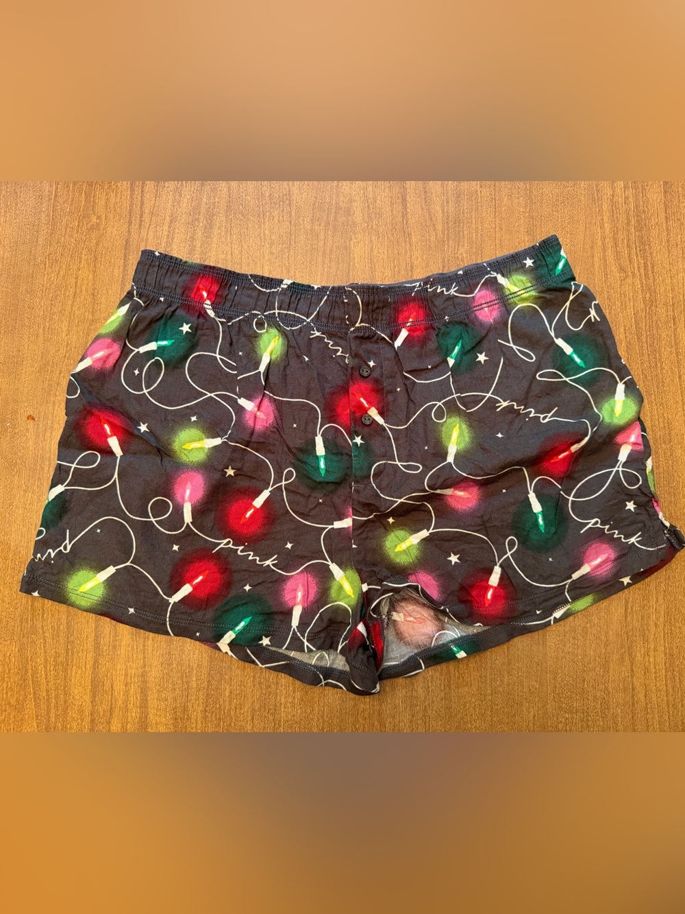 PINK Victoria's Secret Holiday Lights Sleep Shorts